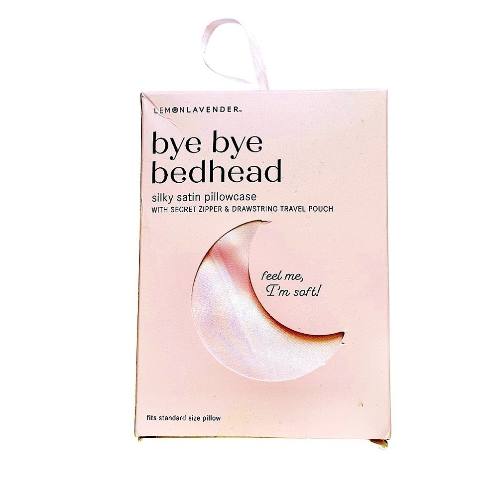 BYE BYE BEADHEAD Silky Satin Standard Pillowcase in Pink by LEMON LAVENDER - Picture 5 of 7